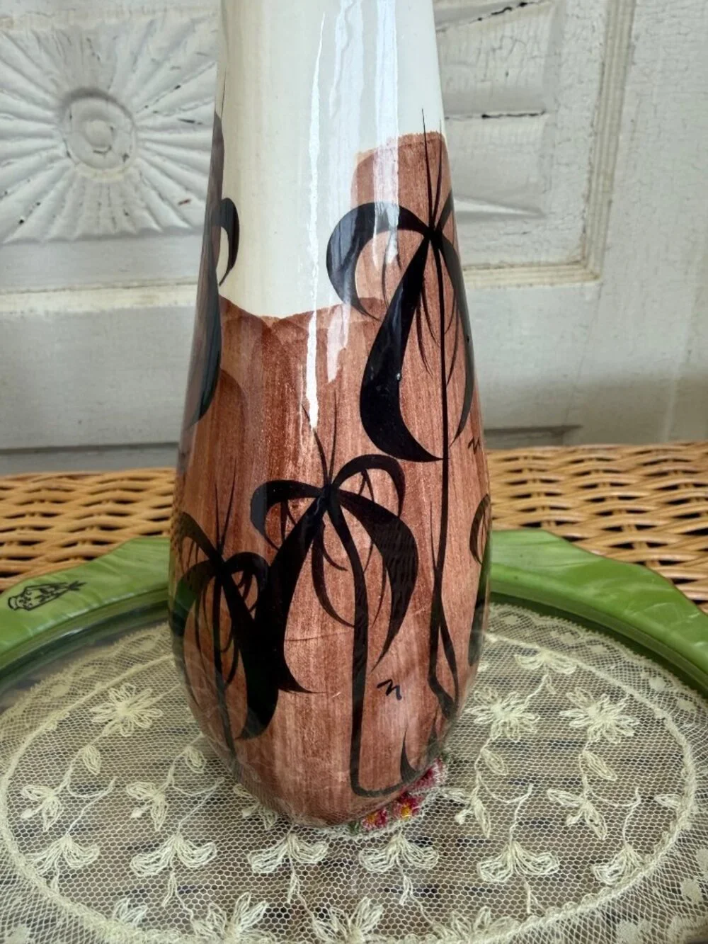 Vintage 70s Pohaku Kiln Hawaiian Flower Vase Tiki Boho Decor